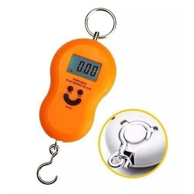 Balança Digital com Gancho Até 50KG Função Tara para Viagem Preta Top Total