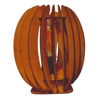Abajur de Mesa Ravena MDF Corte à Laser Bocal E-27 Marrom Lenobre