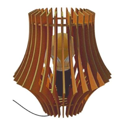 Abajur de Mesa Ópera MDF Corte à Laser Bocal E-27 Marrom Lenobre