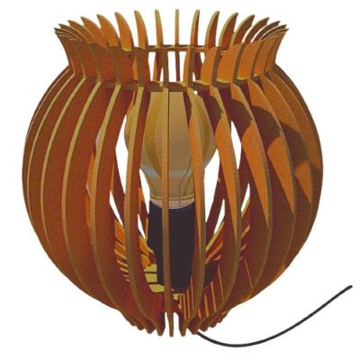 Abajur de Mesa Triunfo MDF Corte à Laser Bocal E-27 Marrom Lenobre