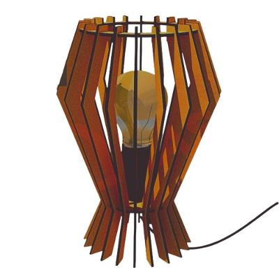 Abajur de Mesa San Juan MDF Corte a Laser Bocal E-27 Marrom Lenobre