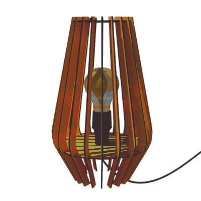 Abajur de Mesa Santa Fé MDF Corte à Laser Cabo PP Marrom Lenobre
