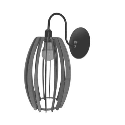Arandela de Parede Imperial MDF Bocal E-27 Corte à Laser Preta Lenobre