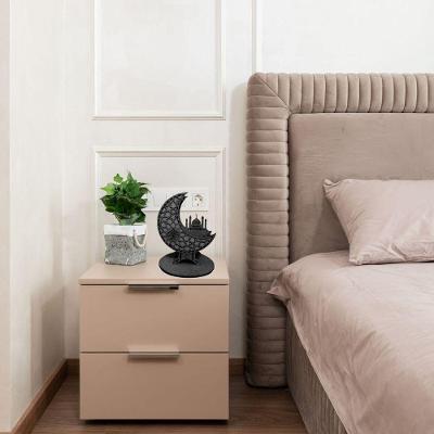 Abajur de Mesa MDF Corte à Laser Bocal E-27 40cm Preto Lenobre
