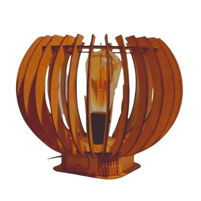 Abajur de Mesa Coliseum MDF Corte a Laser Bocal E-27 Marrom Lenobre