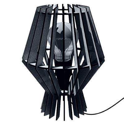 Abajur de Mesa Atlanta MDF Corte à Laser Bocal E-27 Preto Lenobre