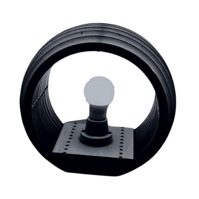 Abajur de Mesa Santorini MDF Corte a Laser Preto Lenobre