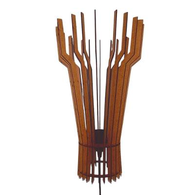 Abajur de Mesa Pampa MDF Corte a Laser Bocal E-27 Marrom Lenobre