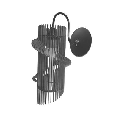 Arandela de Parede Maia MDF Bocal E-27 Corte à Laser Preta Lenobre