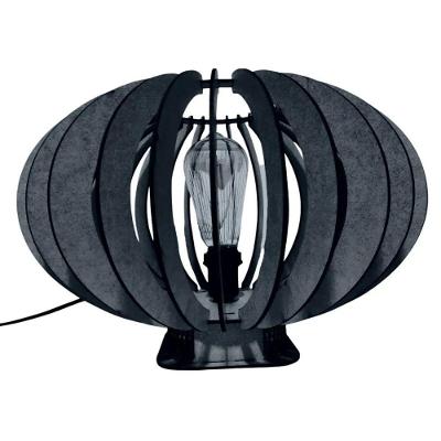 Abajur Meia Lua de Mesa MDF Corte à Laser Bocal E-27 Preto Lenobre