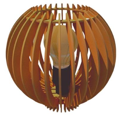 Abajur de Mesa Valentina MDF Corte à Laser Bocal E-27 Marrom Lenobre