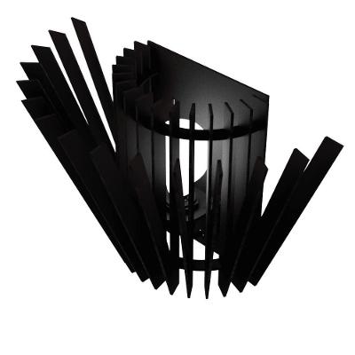 Arandela de Parede Charon MDF Corte a Laser E-27 Preta Lenobre