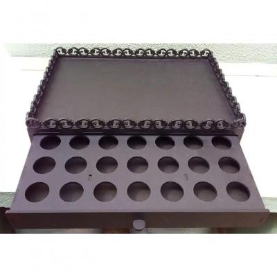 Bandeja Porta Cápsula MDF Corte Laser 35 Unidades Preta Lenobre