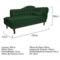 Kit Diva Recamier Diana 185Cm Lado Esquerdo E 02 Poltronas Julia Suede - Amarena Móveis Verde - 5