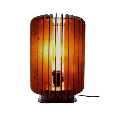 Abajur de Mesa Athenas MDF Corte à Laser Bocal E-27 Marrom Lenobre