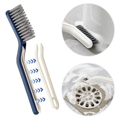 Escova Pinça Multiuso 2 em 1 Plástico Cantos e Rejuntes Banheiro Cozinha Branco