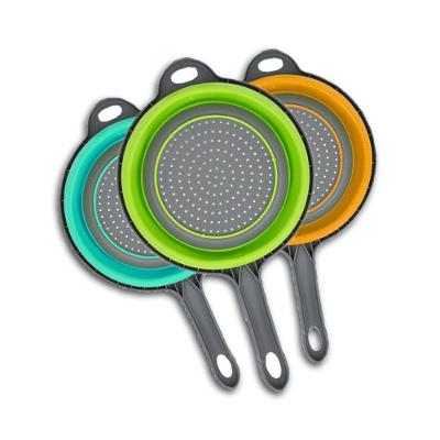 Escorredor Dobrável Silicone e Plástico Macarrão Legumes Compacto Shopmix