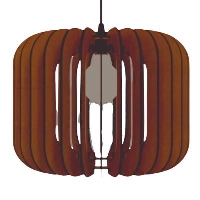 Luminária Pendente Padua MDF Bivolt Cabo Ajustável E27 Marrom Lenobre