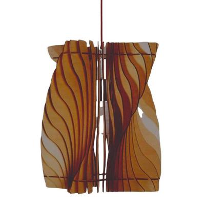 Luminária Pendente Halley MDF Bivolt Cabo Ajustável Marrom Lenobre