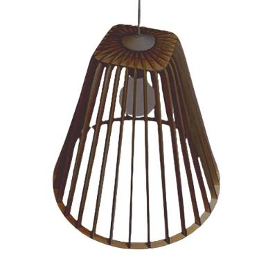 Luminária Pendente Pequim MDF Bivolt Cabo Ajustável Marrom Lenobre
