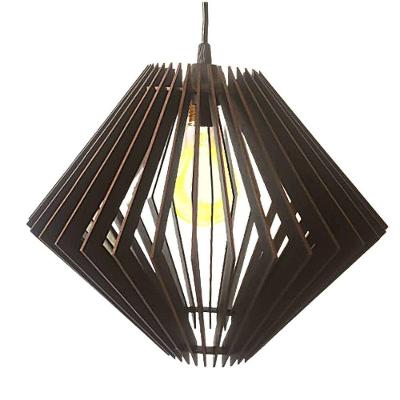 Luminária Pendente Safira MDF Soquete E27 Bivolt Preta Lenobre