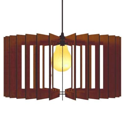 Luminária Pendente Salamanca MDF 100W Bivolt Cabo Ajustável Marrom Lenobre