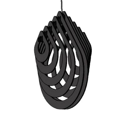 Luminária Pendente Pingo MDF Bivolt E27 Cabo Ajustável Preta Lenobre