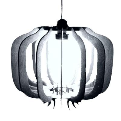 Luminária Pendente Safira MDF Bivolt Soquete E27 Preta Lenobre