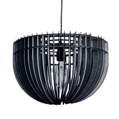 Luminária Pendente Plutão MDF Bivolt E27 100W Preta Lenobre