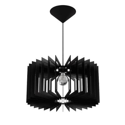 Luminária Pendente Salamanca MDF Cabo Ajustável E27 Bivolt Preta Lenobre