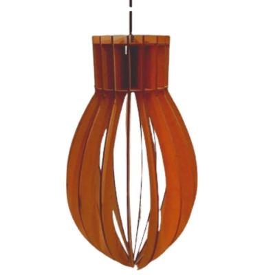 Luminária Pendente Rubi MDF Cabo Flexível 100W Bivolt Marrom Lenobre