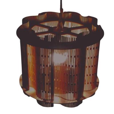 Luminária Pendente Pandora MDF Bivolt Cabo Ajustável E27 Marrom Lenobre