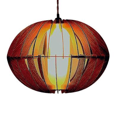 Luminária Pendente Samara MDF 100W Bivolt Cabo Ajustável Marrom Lenobre