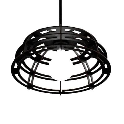 Luminária Pendente Gruta MDF Bivolt E27 Cabo Ajustável Preta Lenobre