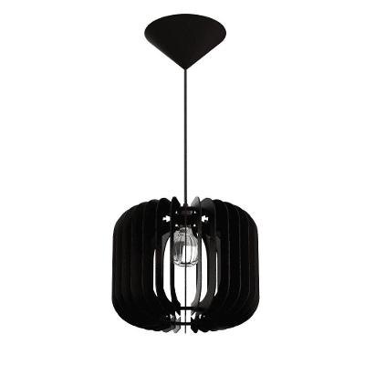 Luminária Pendente Padua MDF Bivolt E27 Cabo Ajustável Preta Lenobre