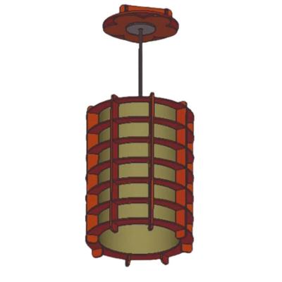 Luminária Pendente Malásia MDF Cabo Ajustável Bivolt Marrom Lenobre
