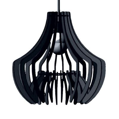 Luminária Pendente Oásis MDF Bivolt Cabo Ajustável Preta Lenobre