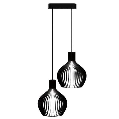 Luminária Pendente Kazan MDF Bivolt 100W E27 Cabo Ajustável Preta Lenobre