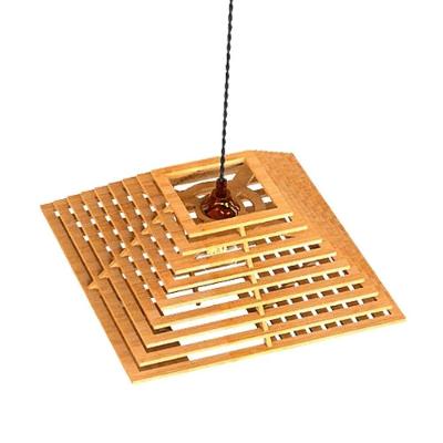 Luminária Pendente de Teto em MDF Corte a Laser Bocal E-27 Lenobre