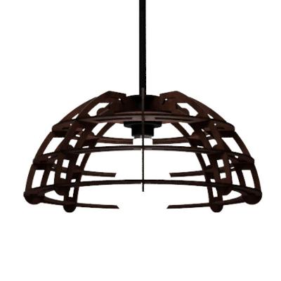 Luminária Pendente Gruta MDF Bivolt 100W Cabo Ajustável Marrom Lenobre
