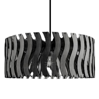 Luminária Pendente de Teto Senna Onda MDF Bivolt Amadeirado Lenobre