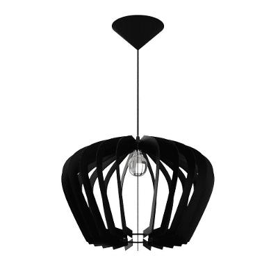 Luminária Pendente de Teto Cali MDF Bivolt Soquete E27 100W Preta Lenobre