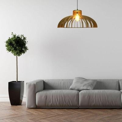 Luminária Pendente de Teto em MDF Corte a Laser Bocal E-27 Preta Lenobre