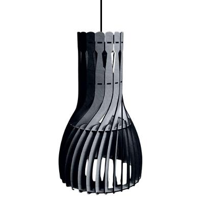 Luminária Pendente Teto MDF Bivolt E27 Cabo Ajustável Preta Lenobre