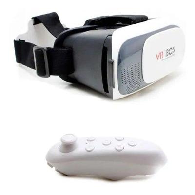 Óculos de Realidade Virtual Shopmix VR BOX 3D com Controle Bluetooth Branco