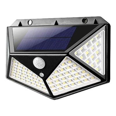 Luminária Solar de Parede 100 LED Sensor de Presença IP65 Branco Shopmix