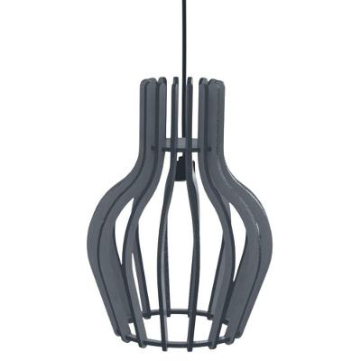 Luminária Pendente Copan MDF Bivolt Cabo Ajustável Preta Lenobre