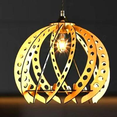 Luminária Pendente Coroa MDF 100W Bivolt Cabo Ajustável Preta Lenobre