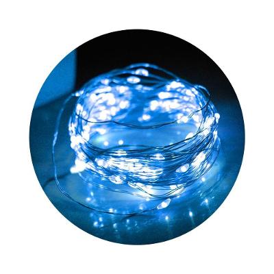 Pisca LED Fio de Fada 100 Leds 10M USB Ou Pilha Decoração Azul