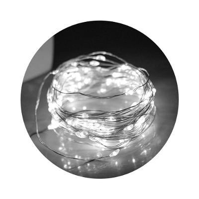 Pisca-pisca LED Fio de Fada 100 Leds 10M USB Ou Pilha Branco